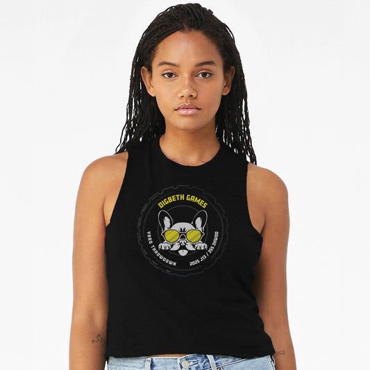 Digbeth Games 2025 Black Ladies Racer Back Cropped Tank Top